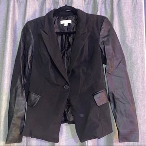 New York & Company faux leather blazer jacket